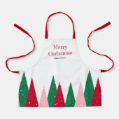 Modern Cute Colorful Christmas Tree Kids エプロン (正面)