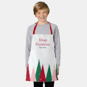 Modern Cute Colorful Christmas Tree Kids エプロン (着用した状態)
