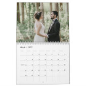 Modern Cute Couple Photo Mr & Mrs Black and Gold  カレンダー (3月 2027)