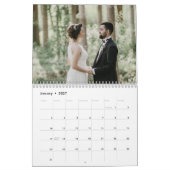 Modern Cute Couple Photo Mr & Mrs Black and Gold  カレンダー (1月 2027)