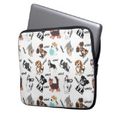 Modern Cute Dog and Woof! Electronics Laptop Bag ラップトップスリーブ (正面左)