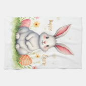 Modern Cute Easter Bunny And Eggs Collection キッチンタオル (横)
