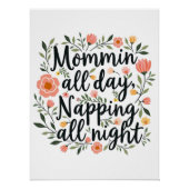 Modern Cute Floral Mother's Day, Botanical Quote ポスター (正面)