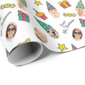 Modern Cute Funny Birthday Photo  ラッピングペーパー (ロールコーナー)