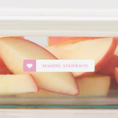 Modern Cute Hearts Kids Color Coded Name Labels ラベル (貼付)