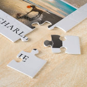 Modern Cute I Love You Mom Dogs Pet Photo Collage ジグソーパズル (側面)