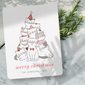 Modern Cute Kitten Cats Christmas Tree シーズンカード