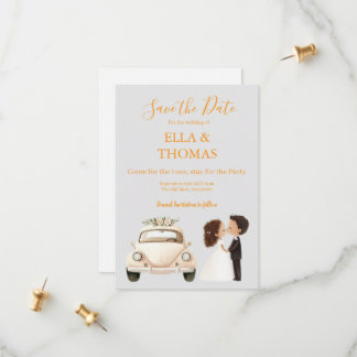 Modern Cute Marigold Text  セーブザデート