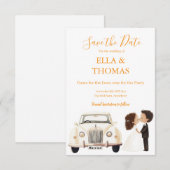 Modern Cute Marigold Text セーブザデート (正面/裏面)