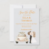 Modern Cute Marigold Text  セーブザデート (正面)