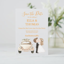 Modern Cute Marigold Text  セーブザデート