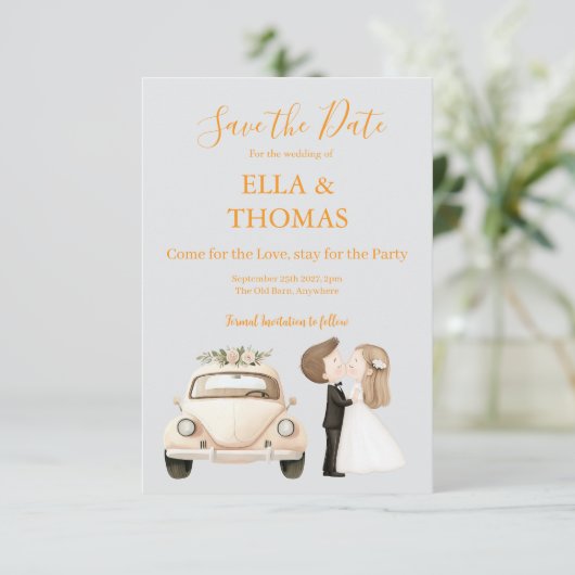 Modern Cute Marigold Text  セーブザデート (スタンド正面)