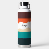 Modern Cute Minimalist Chic Color Blocked ウォーターボトル (背面)