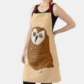 Modern cute northern saw-whet owl エプロン (インサイチュ)
