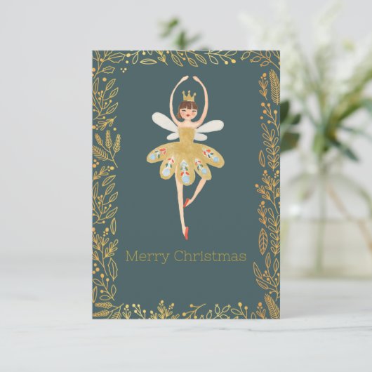 Modern Cute Nutcracker Ballet Christmas Card  招待状 (スタンド正面)