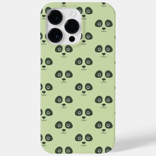Modern Cute Panda Face Light Green  Case-Mate iPhoneケース (裏面)