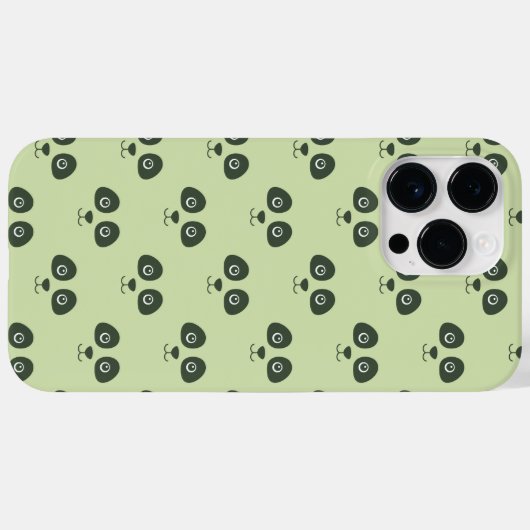 Modern Cute Panda Face Light Green  Case-Mate iPhoneケース (裏面 (横))