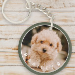 Modern Cute Paws Family Pet Photo キーホルダー<br><div class="desc">This simple and classic design is composed of sans serif typography and add a custom photo of your pet.</div>