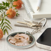 Modern Cute Paws Family Pet Photo キーホルダー (正面右)