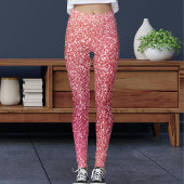 Modern Cute Pink Glitter Sparkles Pattern Sport レギンス