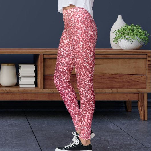 Modern Cute Pink Glitter Sparkles Pattern Sport レギンス