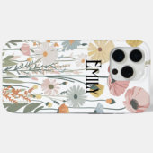 Modern cute pink spring flowers Case-Mate iPhone c iPhoneケース (裏面 (横))