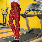 Modern Cute Red Glitter Sparkles Christmas Elegant レギンス