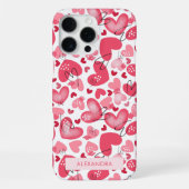 Modern Cute Red & Pink Hearts Valentines   iPhoneケース (裏面)