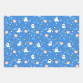 Modern Cute Spooky Ghost Halloween ラッピングペーパーシート (正面2)