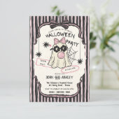 Modern Cute Spooky Ghost Halloween Costume Party 招待状 (スタンド正面)