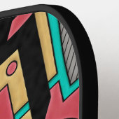 Modern Cyberpunk Geometric Abstract Pattern  ピックルボールラケット (左詳細)