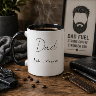 Modern Dad | キッズネーム 父の日 スクリプトコーヒー マグカップ