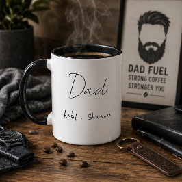 Modern Dad | キッズネーム 父の日 スクリプト コーヒー マグカップ