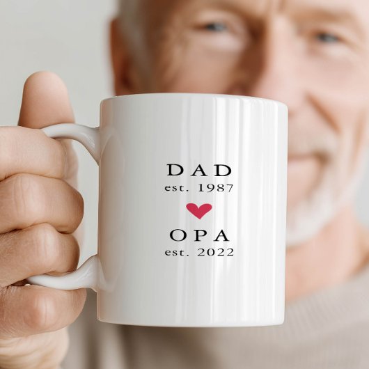 Modern Dad | Opa Year Est. コーヒーマグ コーヒーマグカップ