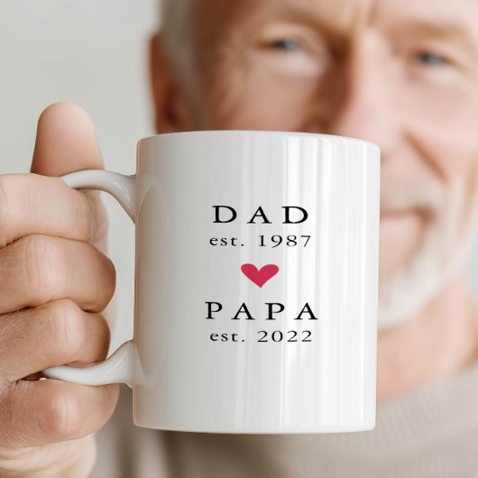 Modern Dad | Papa Year Est. コーヒーマグ コーヒーマグカップ