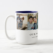Modern Dad Photo Collage Fathers Day keepsake Gift ツートーンマグカップ (左)