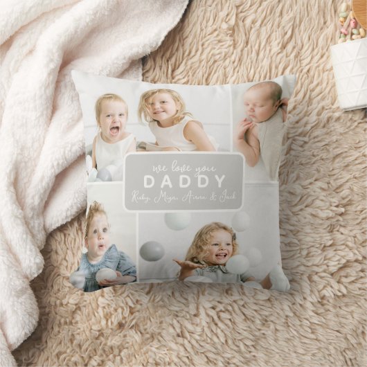 Modern Daddy 4 Photo Gray クッション (ブランケット)