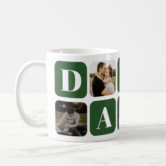Modern Daddy Photo Collage Coffee Mug コーヒーマグカップ (左)