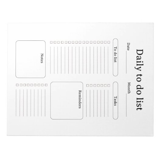 Modern Daily To-Do List Notepad ノートパッド (正面)