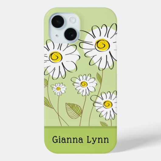Modern Daisies Floral Monogram Case-Mate iPhoneケース (裏面)