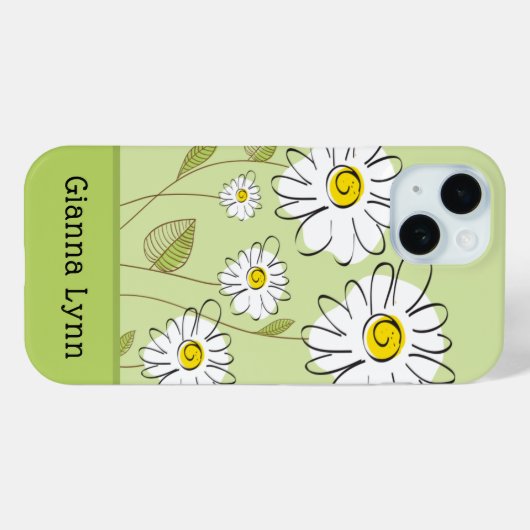 Modern Daisies Floral Monogram Case-Mate iPhoneケース (裏面 (横))