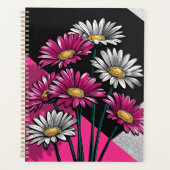 Modern Daisies Pink and White notebook プランナー手帳 (正面)
