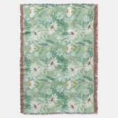 Modern Daisy Flowers Winter スローブランケット (正面縦)