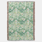 Modern Daisy Flowers Winter スローブランケット (正面縦)