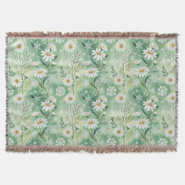Modern Daisy Flowers Winter スローブランケット