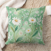 Modern  Daisy Flowers Winter pattern クッション (ブランケット)