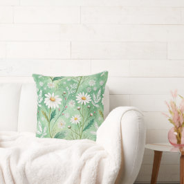 Modern  Daisy Flowers Winter pattern クッション