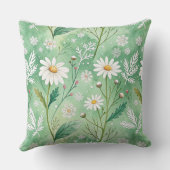 Modern  Daisy Flowers Winter pattern クッション (裏面)