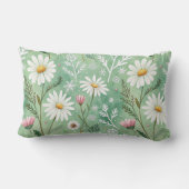 Modern  Daisy Flowers Winter pattern ランバークッション (裏面)