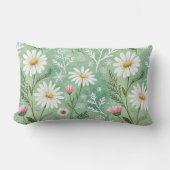 Modern  Daisy Flowers Winter pattern ランバークッション (正面)